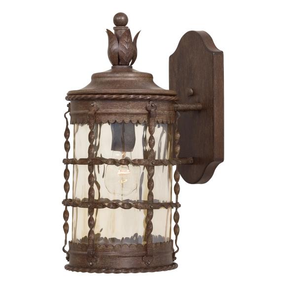 One Light Rust Wall Lantern