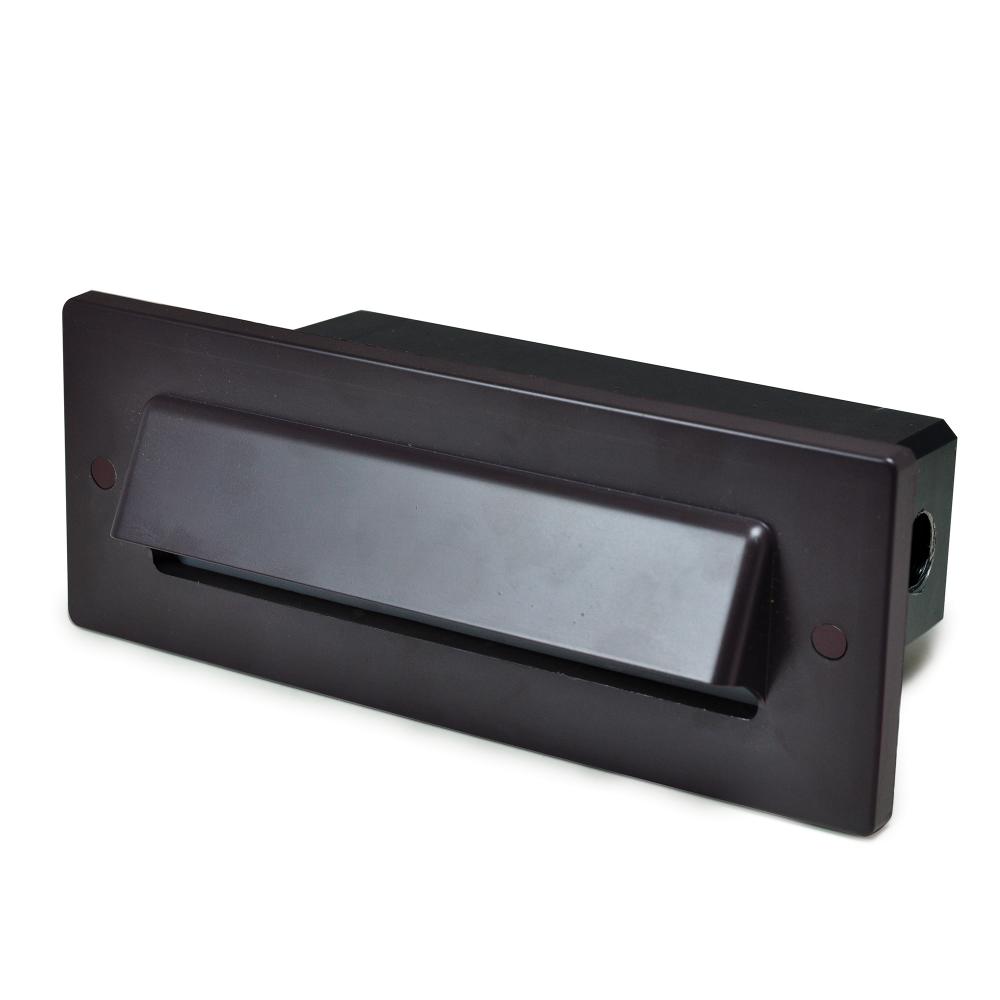 Brick Die-Cast LED Step Light w/ Horizontal Shroud Face Plate, 149lm / 4.6W, 3000K, Bronze Finish