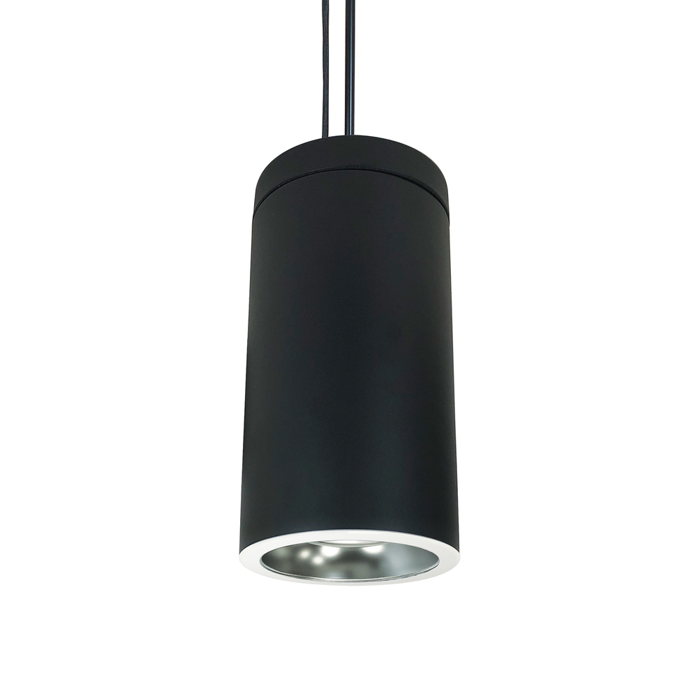 6" Cobalt Pendant Mount Cylinder, Black, 1000L, 4000K, Diffused /White Reflector, 120V Triac/ELV