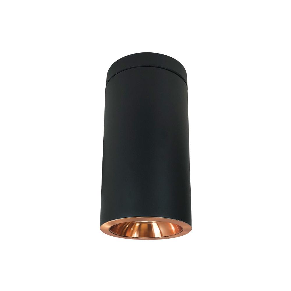 6" Cobalt Surface Mount Cylinder, Black, 1000L, 3500K, Copper Reflector, 120V Triac/ELV Dimming