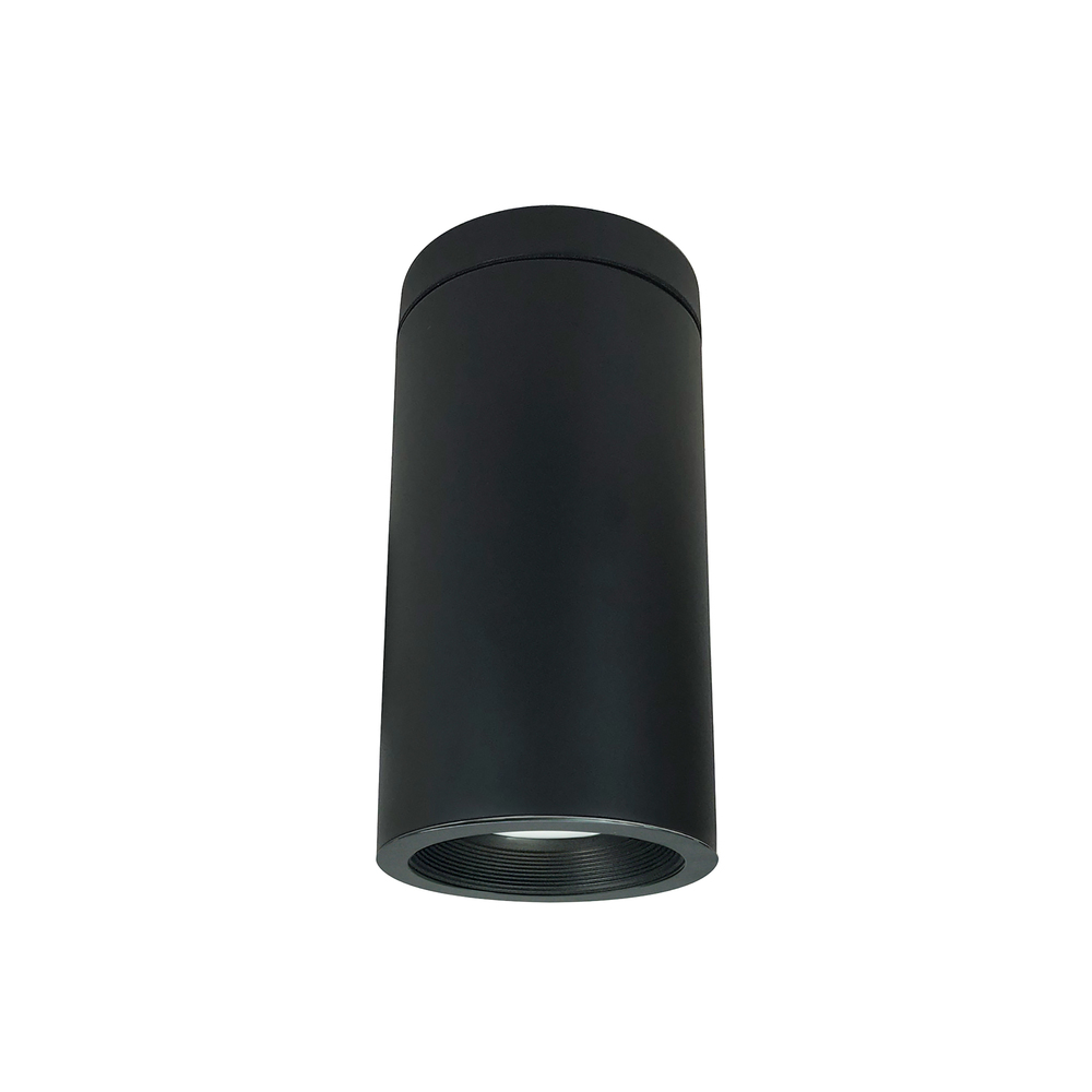 6" Cobalt Surface Mount Cylinder, Black, 1000L, 3000K, Black/Black Baffle, 120V Triac/ELV/0-10V