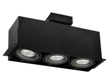 Nora NMRTLG-13D6L1930SB - LED Trimless 3-Head MLS Housing, 30W / 2100lm per Head, 3000K, 16-Degrees Spot, Black, 120-277V