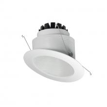 Nora NRM3-6S2L230FW - 6" Marquise III Round Slope Baffle, 1200lm, 3000K, Flood Optic, White Baffle/White Flange