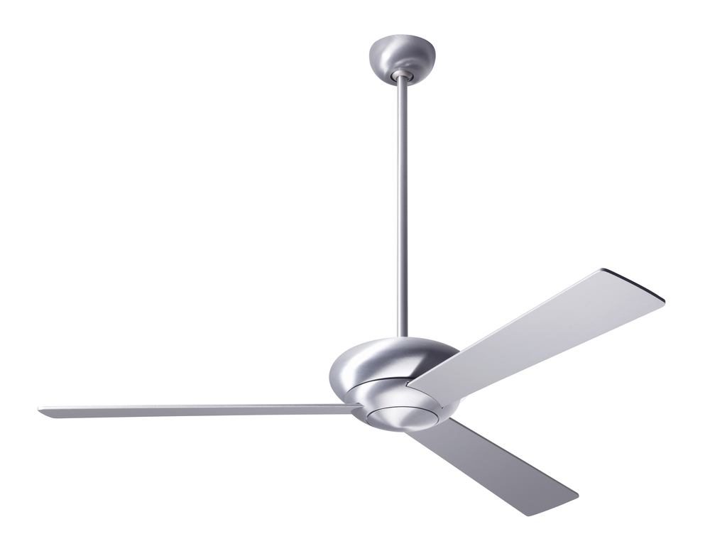 Altus Fan; Brushed Aluminum Finish; 52" Black Blades; No Light; Fan Speed Control