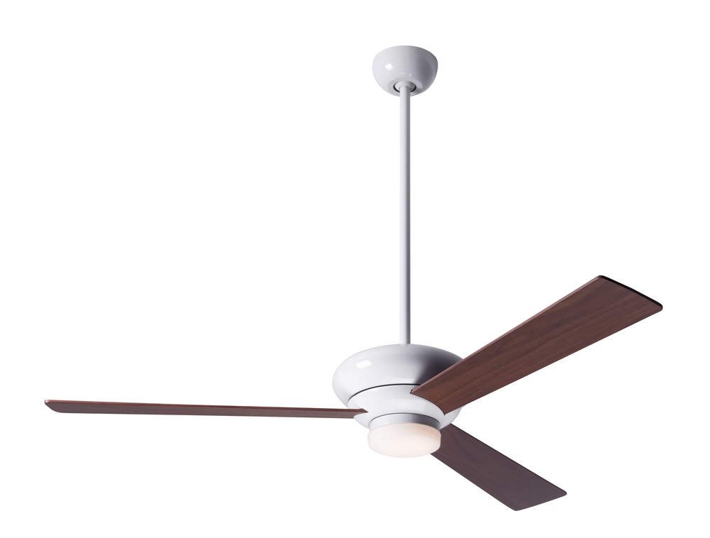 Altus Fan; Gloss White Finish; 42" Mahogany Blades; 17W LED; Fan Speed and Light Control (3-wire
