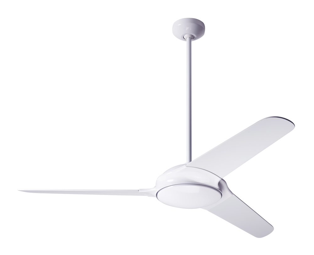 Flow Fan; Gloss White Finish; 52" White Blades; No Light; Handheld Remote Control (2-wire)