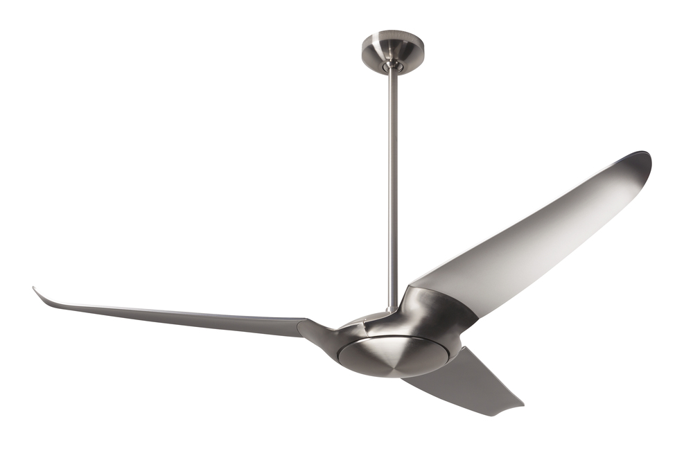 IC/Air (3 Blade ) Fan; Bright Nickel Finish; 56" Dark Blades; No Light; Wall Control