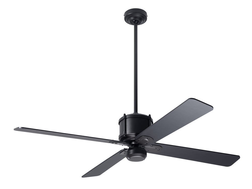 Industry DC Fan; Dark Bronze Finish; 50" Black Blades; No Light; Wall Control