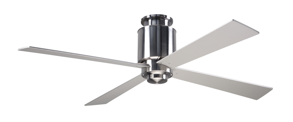 Lapa Flush Fan; Bright Nickel Finish; 50" Nickel Blades; No Light; Fan Speed and Light Control (