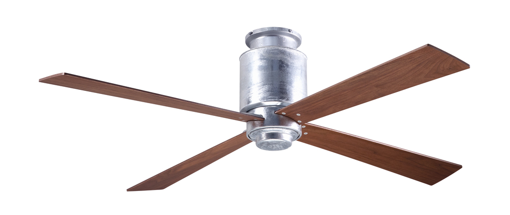 Lapa Flush Fan; Galvanized Finish; 50" Mahogany Blades; No Light; Fan Speed Control