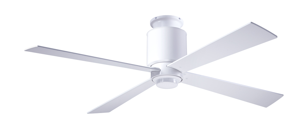 Lapa Flush Fan; Gloss White Finish; 50" Silver Blades; No Light; Fan Speed Control