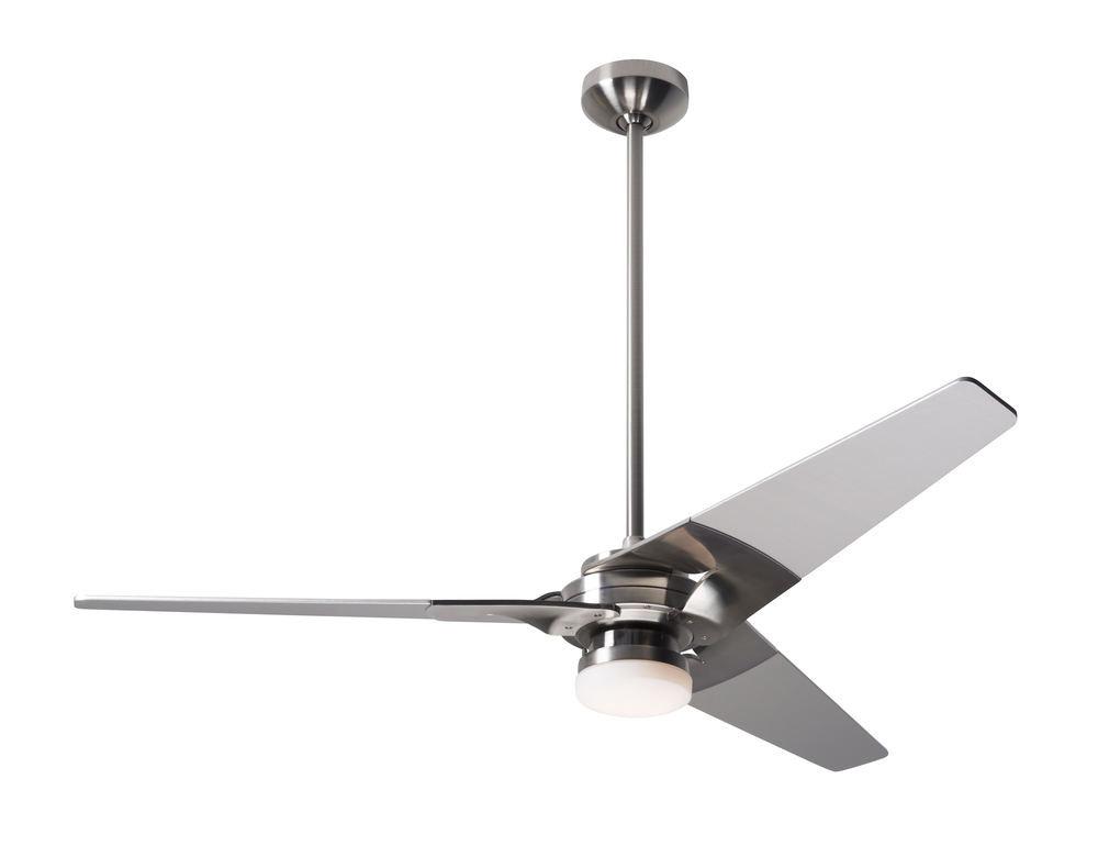 Torsion Fan; Bright Nickel Finish; 52" White Blades; 17W LED; Fan Speed and Light Control (3-wir