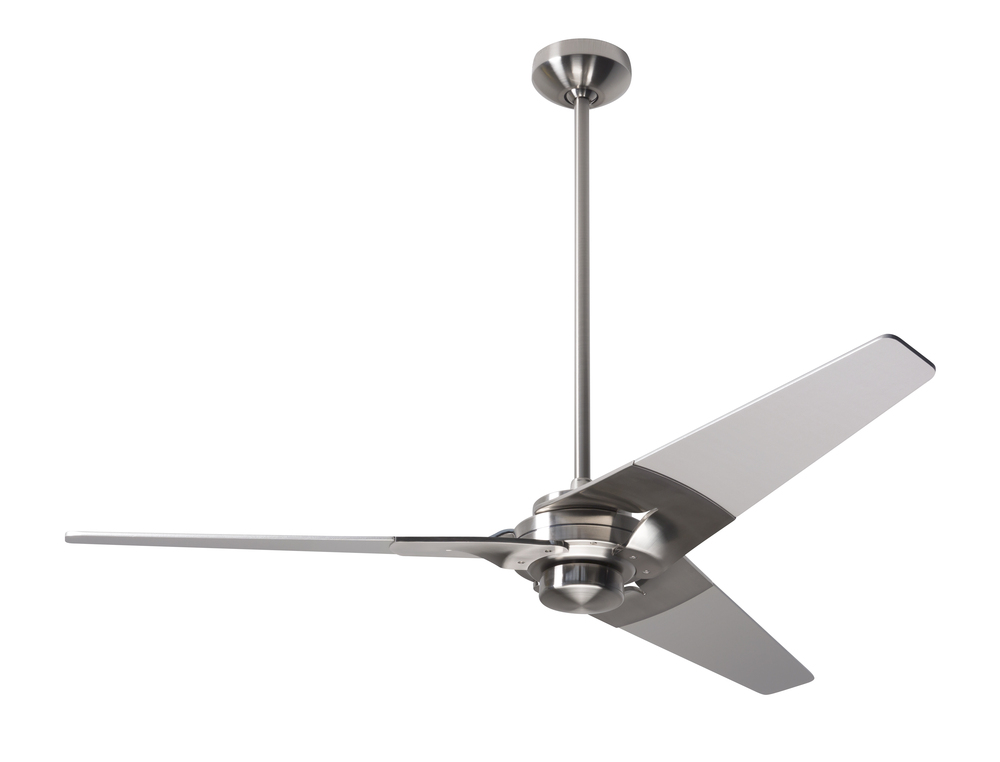 Torsion Fan; Bright Nickel Finish; 52" Nickel Blades; No Light; Fan Speed and Light Control (3-w