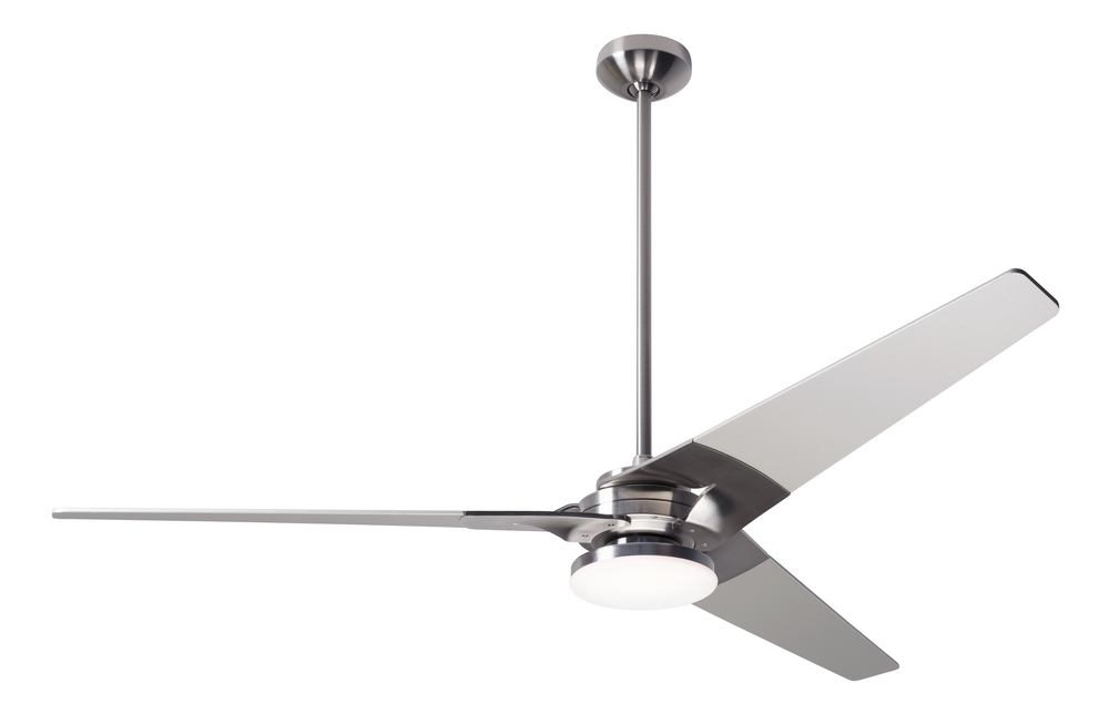 Torsion Fan; Bright Nickel Finish; 62" Graywash Blades; 20W LED; Fan Speed and Light Control (3-