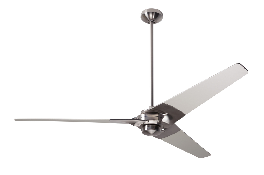 Torsion Fan; Bright Nickel Finish; 62" Whitewash Blades; No Light; Fan Speed Control