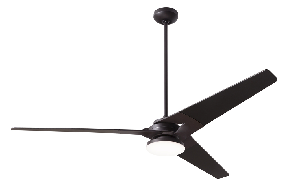 Torsion Fan; Dark Bronze Finish; 62" White Blades; 20W LED; Fan Speed and Light Control (3-wire)