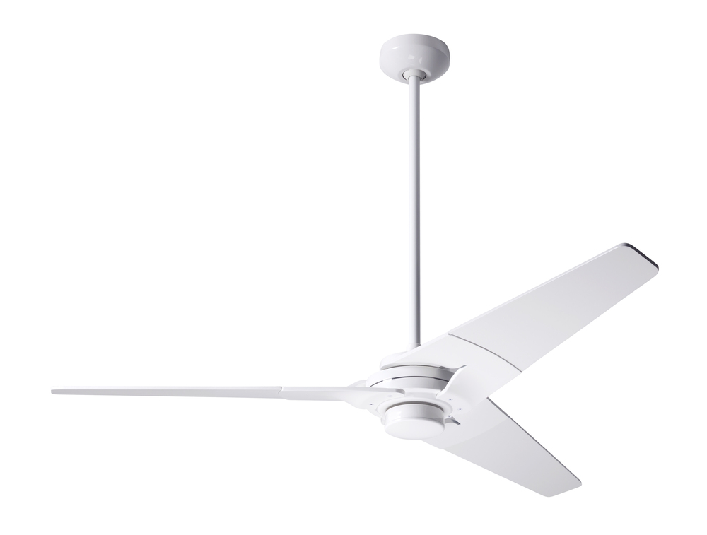 Torsion Fan; Gloss White Finish; 52" Nickel Blades; No Light; Fan Speed and Light Control (3-wir