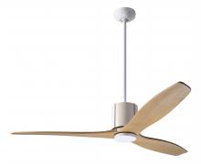 Modern Fan Co. LLX-GWIV-54-MP-NL-RC - LeatherLuxe DC Fan; Gloss White Finish with Ivory Leather; 54" Maple Blades; No Light; Remote Co