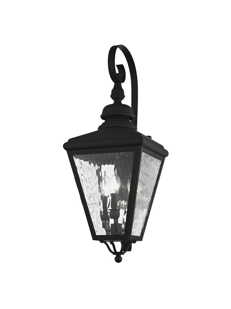 3 Light Black Outdoor Wall Lantern