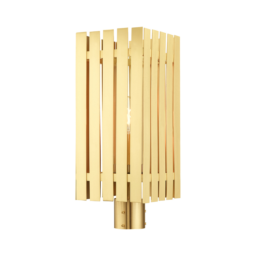 1 Lt Satin Brass Outdoor Post Top Lantern