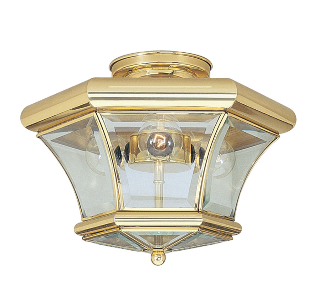 3 Light Polished Brass Ceiling Mount