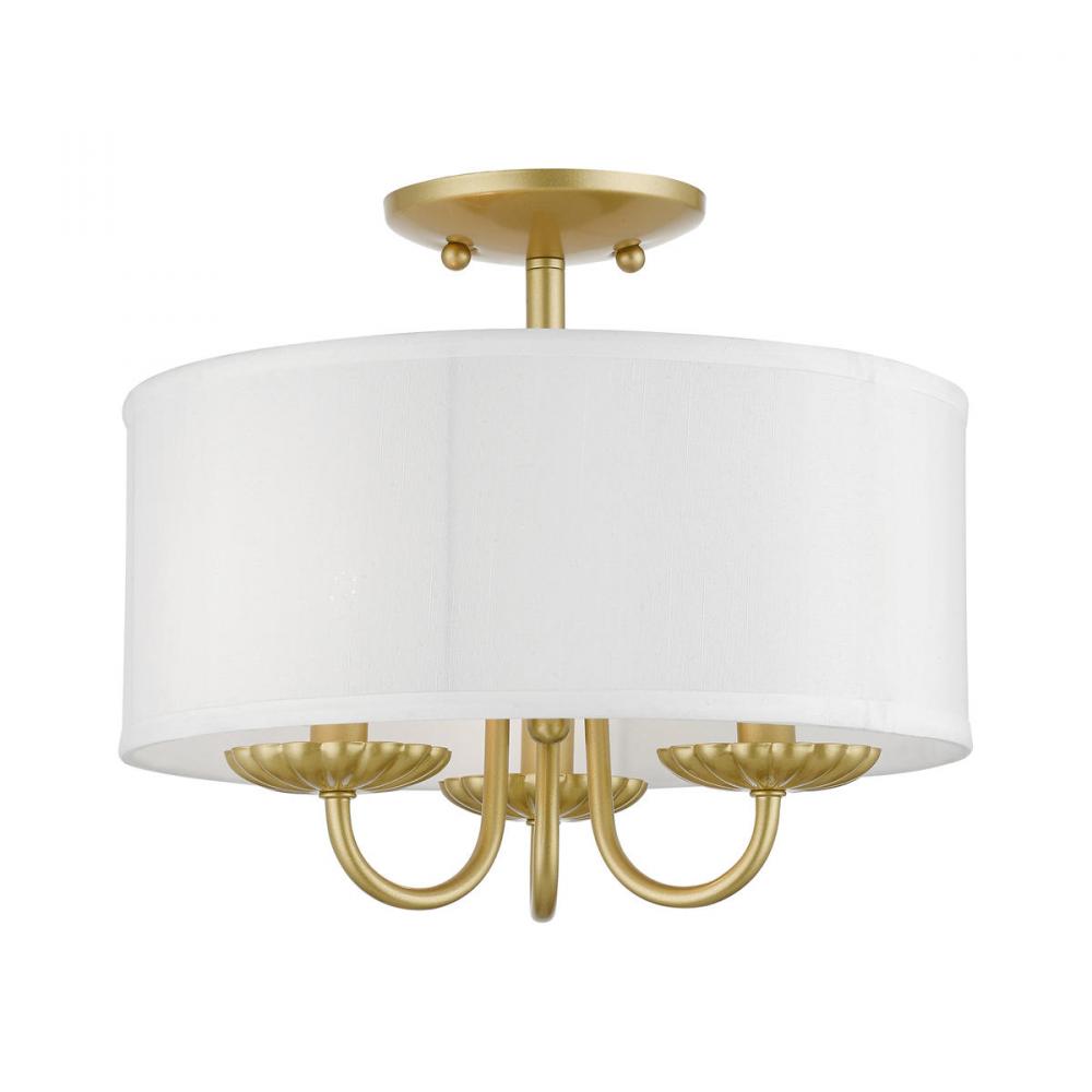 3 Light Soft Gold Semi-Flush Mount