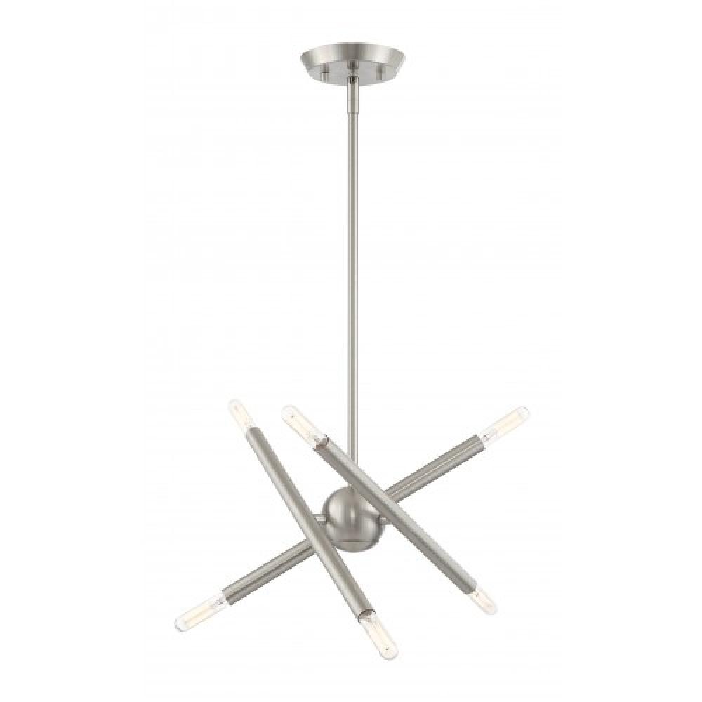 6 Lt Brushed Nickel Mini Chandelier