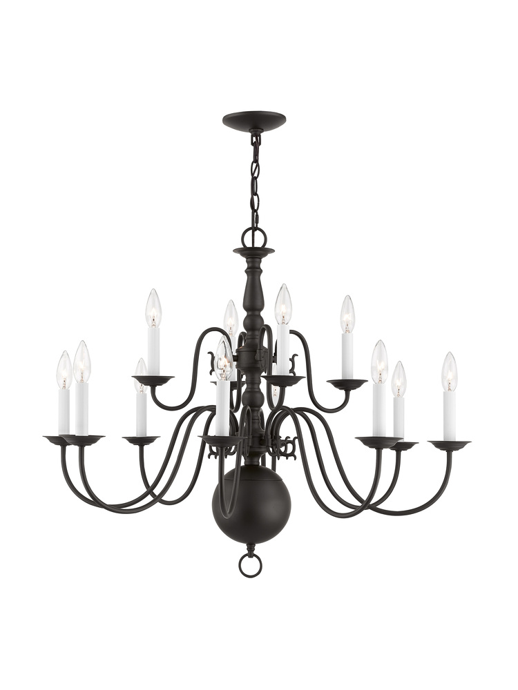 12 Light Bronze Chandelier