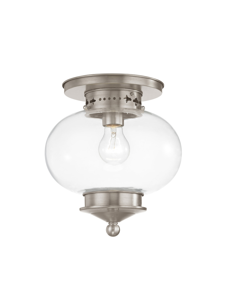 1 Light Brushed Nickel Ceiling Mount