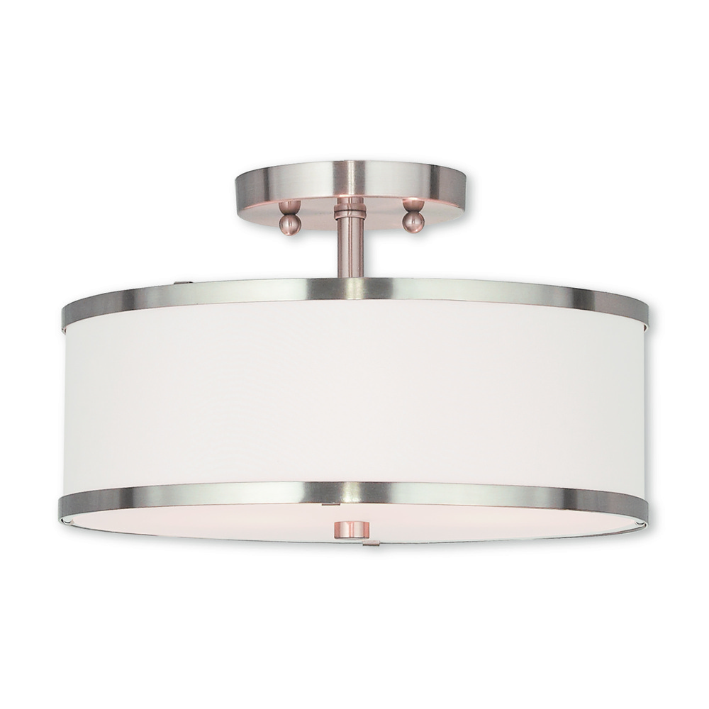 2 Light Brushed Nickel Ceiling Mount