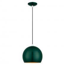 Livex Lighting 41181-97 - 1 Light Shiny Hunter Green Globe Pendant