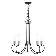 Livex Lighting 42925-04 - 5 Lt Black Chandelier