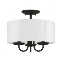 Livex Lighting 42987-04 - 3 Light Black Semi-Flush Mount