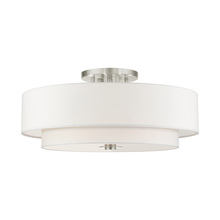 Livex Lighting 45799-91 - 6 Lt Brushed Nickel Semi Flush