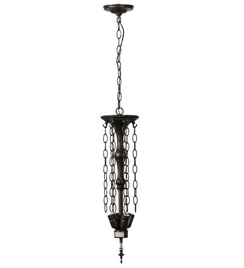 20"W Mahogany Bronze 4 LT Inverted Pendant Hardware