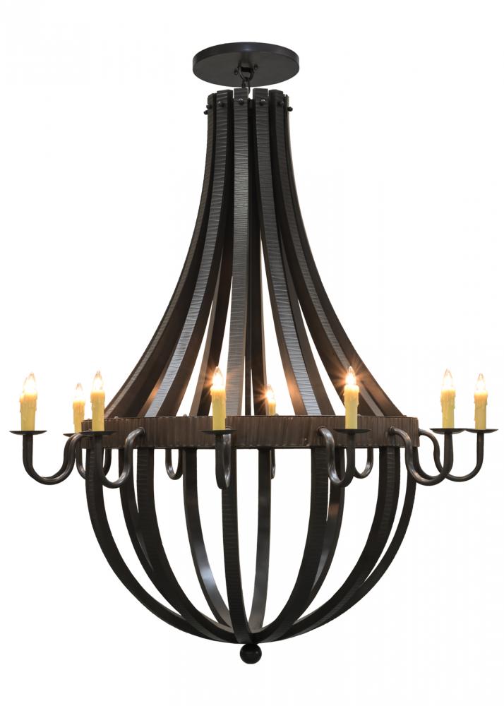 72"W Barrel Stave Metallo 12 LT Chandelier