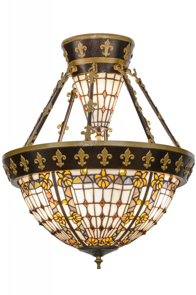 19"W Fleur-de-lis Semi-Flushmount