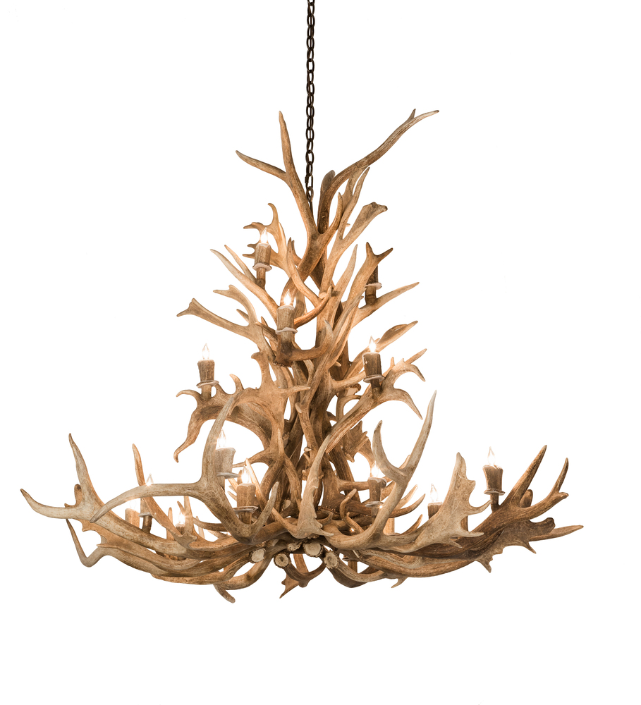 65" Wide Antlers Elk 18 Light Chandelier