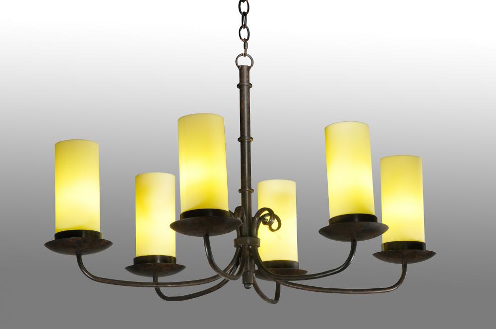 38" Long Atria 6 Light Oblong Chandelier