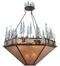 Meyda Blue 106009 - 60"W Wildlife at Pine Lake Inverted Pendant