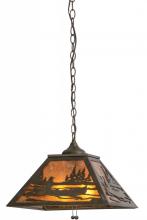 Meyda Blue 116147 - 16" Square Canoe At Lake Pendant