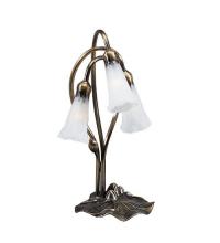 Meyda Blue 15282 - 16" High White Tiffany Pond Lily 3 LT Accent Lamp