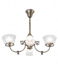 Meyda Blue 239972 - 28" Long Revival Gas & Electric 4 Light Oblong Chandelier