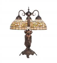 Meyda Blue 245480 - 23" High Tiffany Turning Leaf Table Lamp