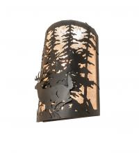 Meyda Blue 251455 - 12" Wide Tall Pines Deer Wall Sconce