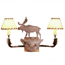 Meyda Blue 50615 - 20"W Moose 2 LT Rawhide Wall Sconce