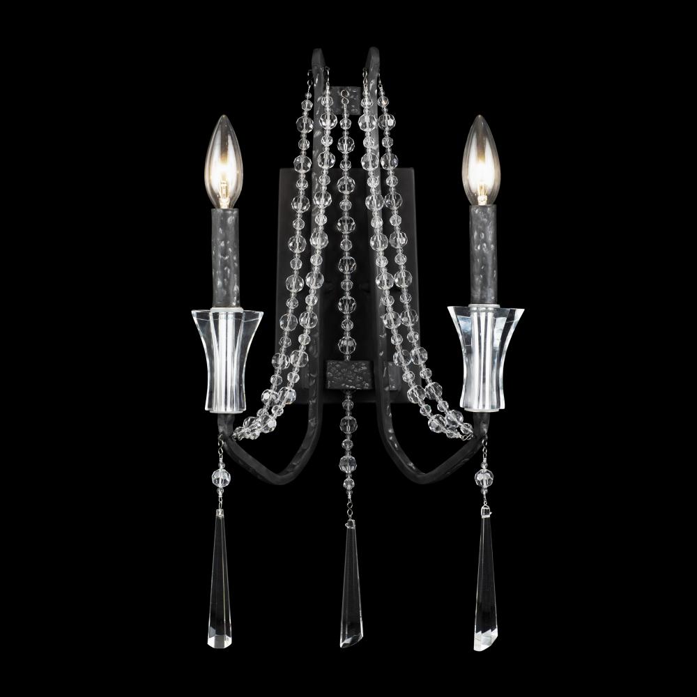 Barcelona 2-Lt Crystal Wall Sconce - Onyx