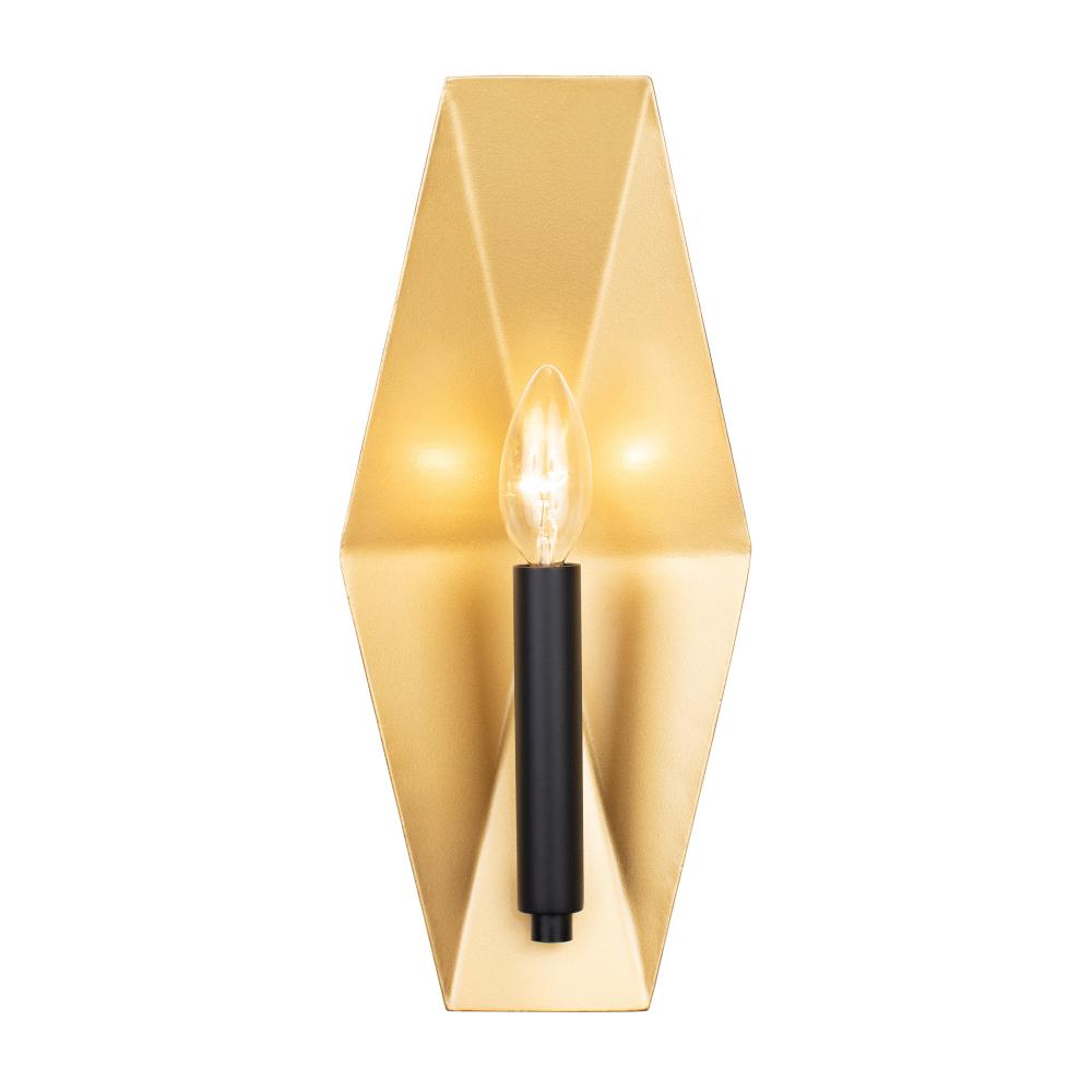 Malone 1-Lt Sconce - Matte Black/French Gold