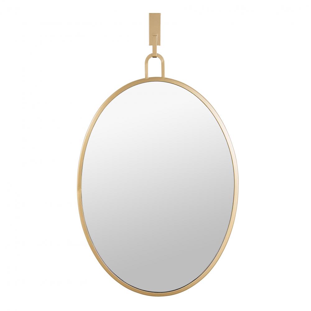 Stopwatch 22x30 Oval Powder Room Mirror - Gold