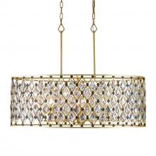 Varaluz 345N08FGMB - Windsor 8-Lt Oval Crystal Linear Pendant - French Gold/Matte Black